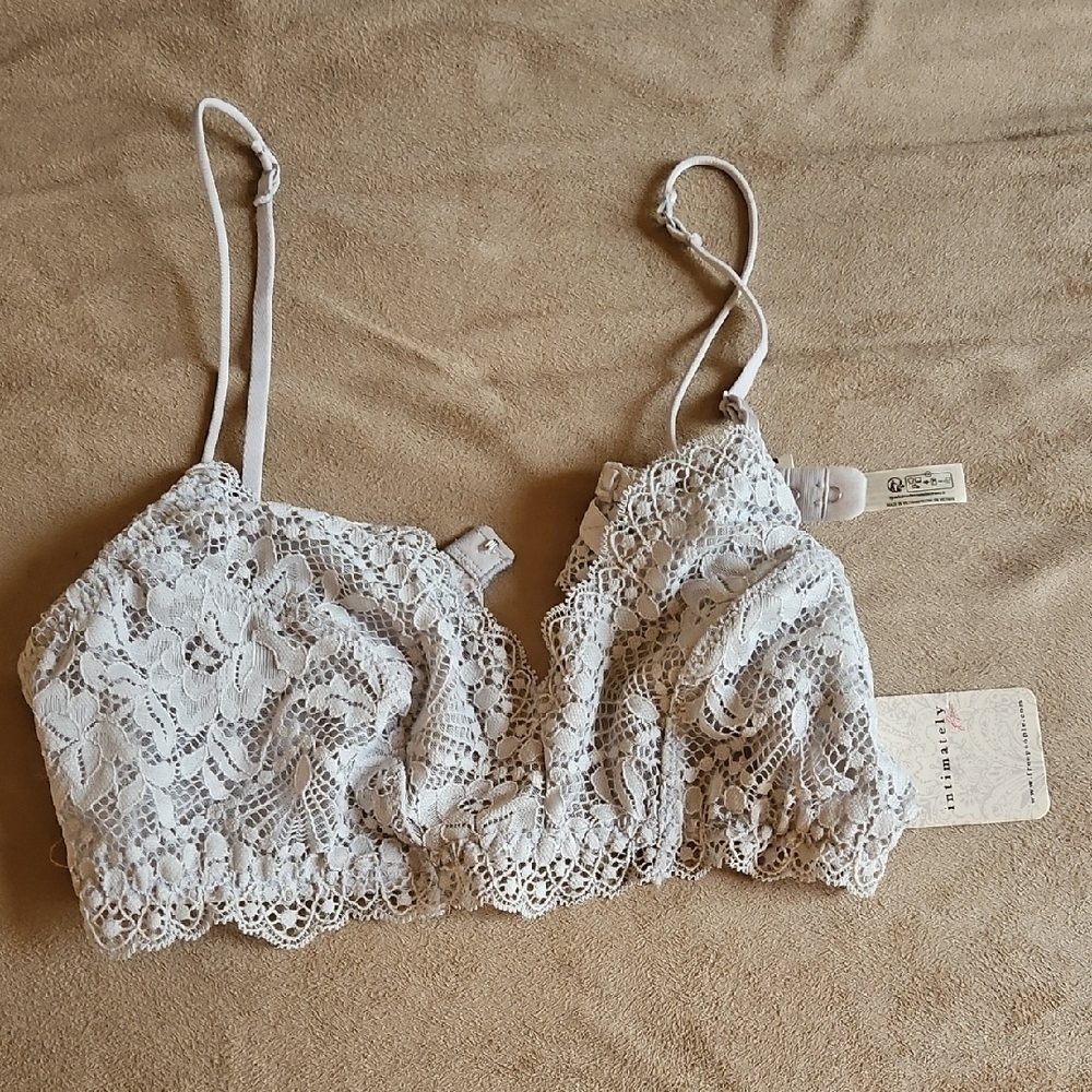 Free People Silver Gray Lace Bralette